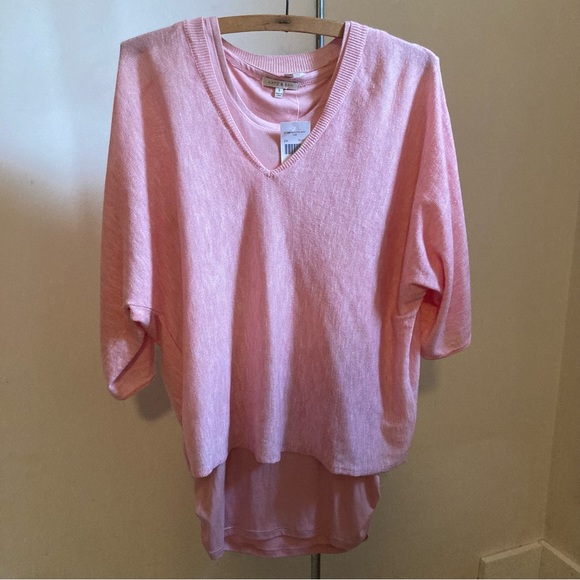 5/$20 Kate & Sam pink tank with 3/4 sleeve crop sweater set S - Picture 5 of 11